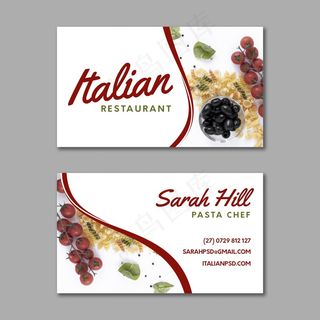 意大利食品双面名片
