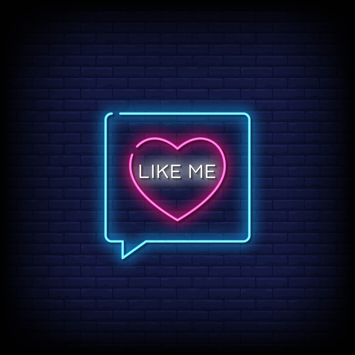 像我一样霓虹灯标志样式文本