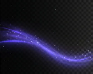 透明背景上闪烁的神奇金粒子