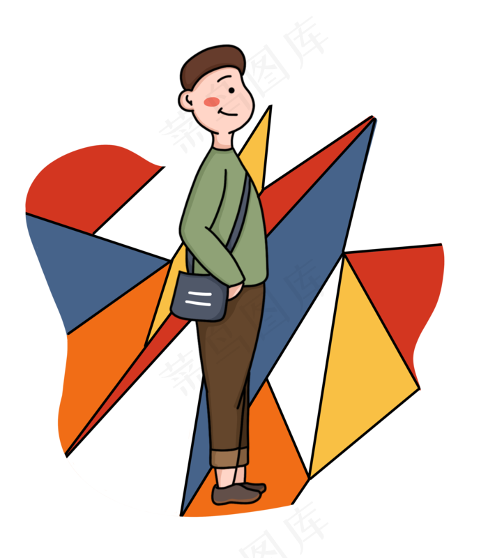 国庆节背包外出的男生