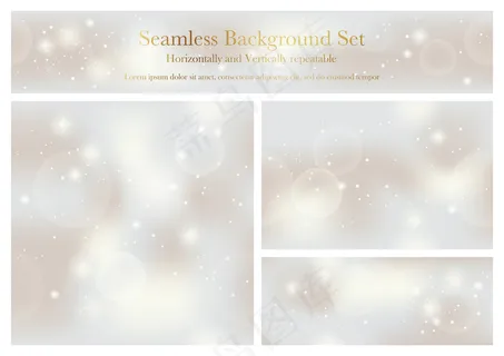 一组无缝模式矢量抽象背景。水平和垂直可重复。