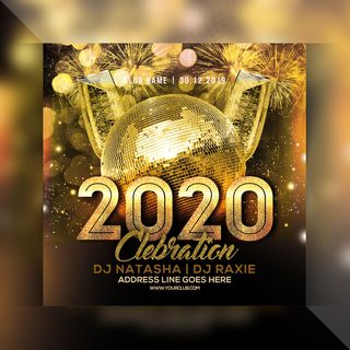 2020新年庆祝派对宣传单,DM传单