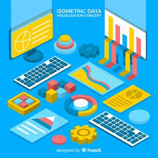 等轴测数据可视化元素背景