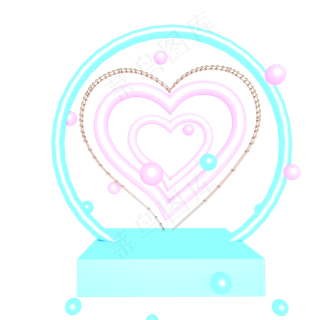 C4D立体爱心展台