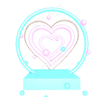 C4D立体爱心展台