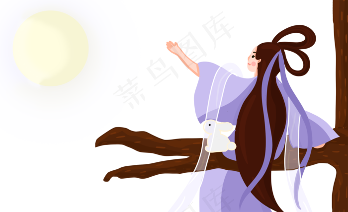 嫦娥玉兔赏月(2000X1220(DPI:300))psd模版下载