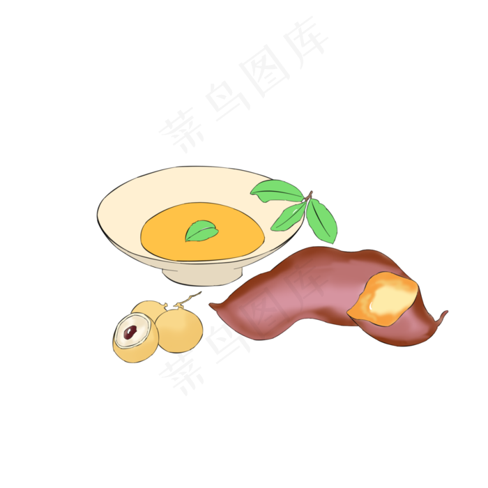 24节气传统节日白露桂圆插画