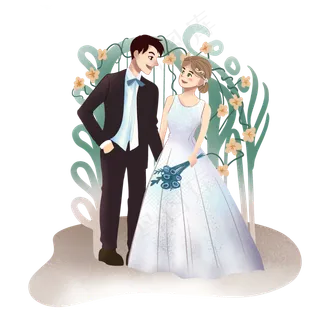 中外婚礼新郎新娘结婚七夕情人