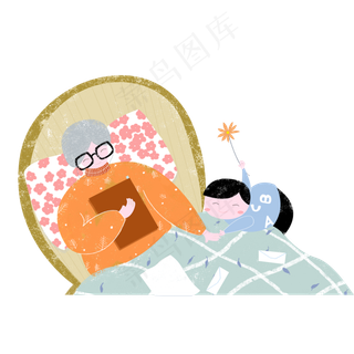 老奶奶和她的孙子可商用元素