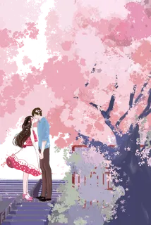 日唯美烂漫樱花情侣风景 日唯美烂漫樱花情侣风景