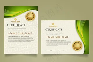 设置现代证书模板，流线装饰，现代图案背景。