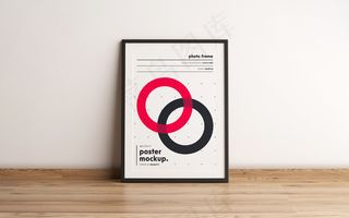 垂直框架海报模板模型样机