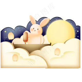 中秋节夜空的玉兔