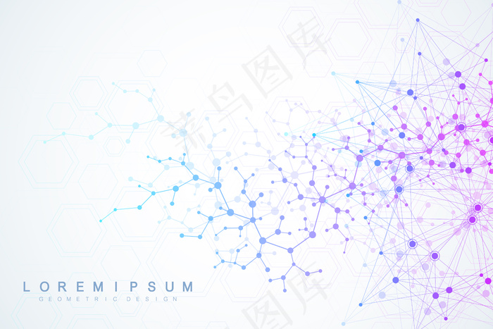 医学、科学、技术、化学的科学分子背景。eps,ai矢量模版下载