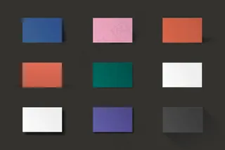 彩色色调集中的空白名片模型样机