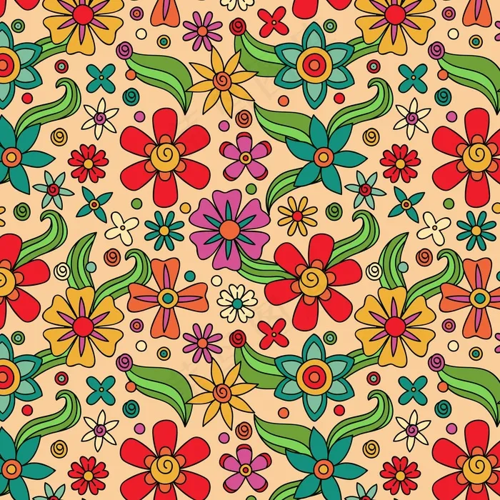 手绘花纹eps,ai矢量模版下载