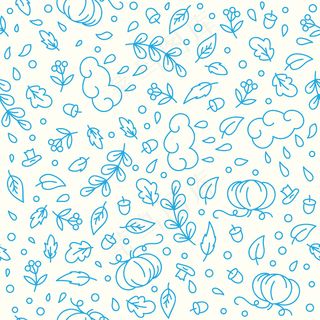 橡子和秋橡树叶的无缝图案