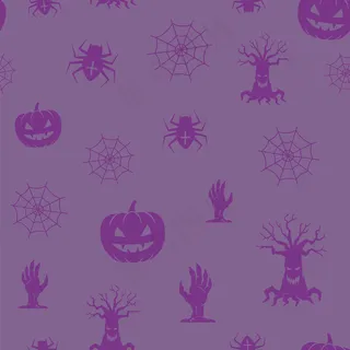 有趣的万圣节图标无缝背景图案。