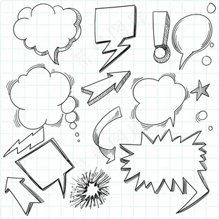 手绘草图语音气泡集设计