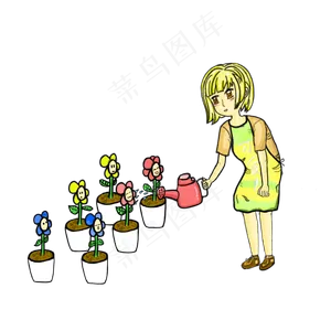 教师节浇花的园丁小姐姐