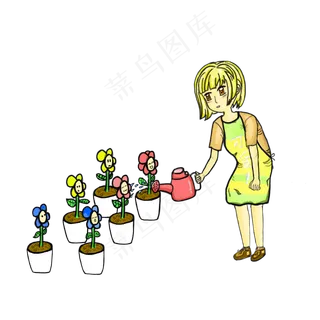 教师节浇花的园丁小姐姐