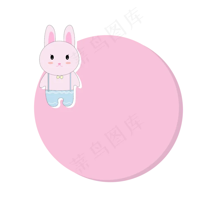 中秋节卡通可爱动物粉红色兔子对(2000X2000(DPI:300))ai矢量模版下载