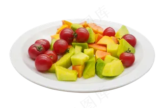 一盘蔬菜食材块