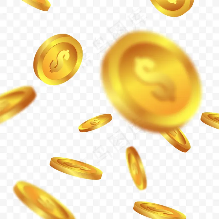 透明背景下的金币eps,ai矢量模版下载