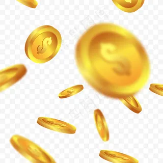 透明背景下的金币