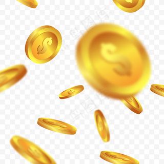 透明背景下的金币