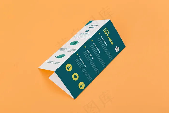 三折页小册子概念模型样机psd模版下载