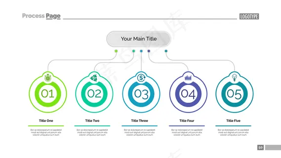 五大商业理念幻灯片模板