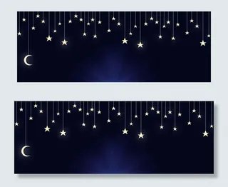 11月你好五角星黑色banner