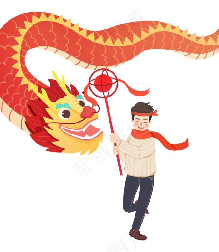 元旦贺新年舞龙灯团圆