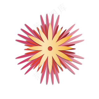 七夕剪纸风花朵