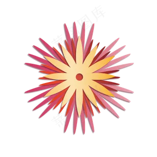 七夕剪纸风花朵