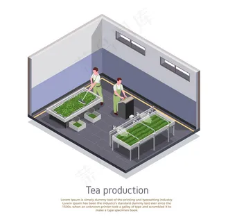 现代茶叶生产设施等距组合图 现代茶叶生产设施等距组合图