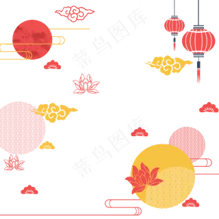 红色黄色中秋底纹