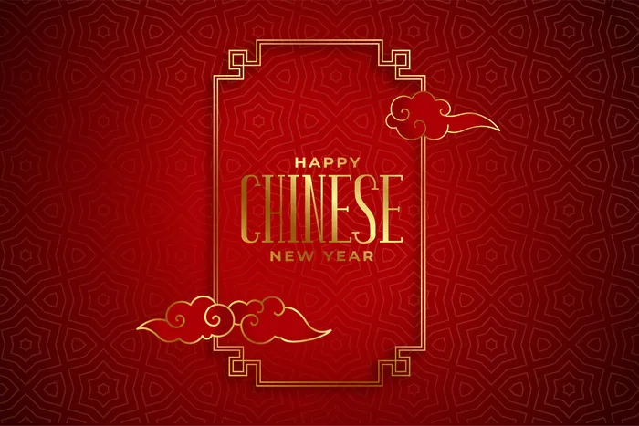 红色装饰背景，新年快乐