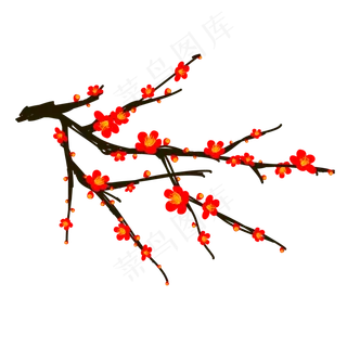 中国风冬梅花矢量装饰元素