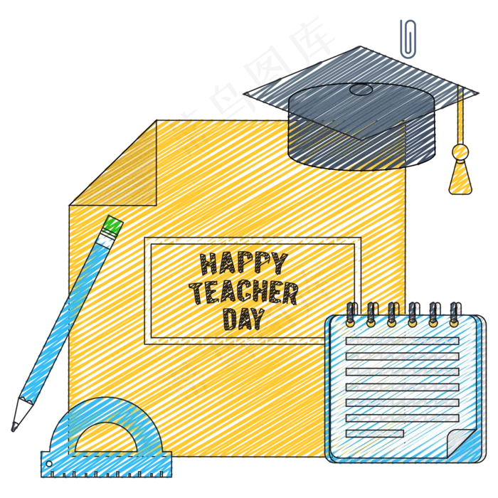 教师节装饰图案(2000*2000px 300 dpi )ai矢量模版下载