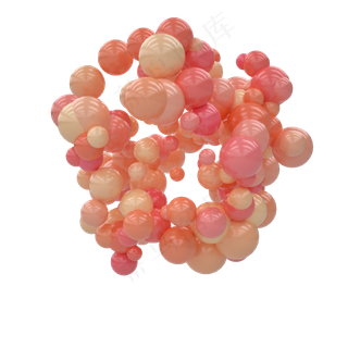 双十一电商装饰C4D悬浮渐变彩球