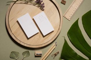 木片名片顶视图