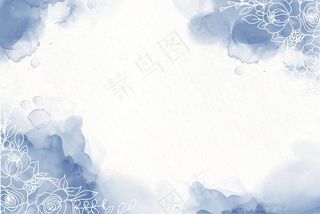 优雅的海军蓝酒精墨水背景与花
