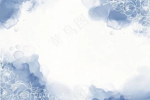 优雅的海军蓝酒精墨水背景与花 优雅的海军蓝酒精墨水背景与花