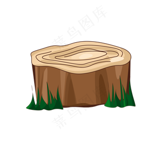 卡通扁平树桩年轮