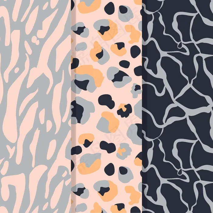 现代动物皮纹套装eps,ai矢量模版下载