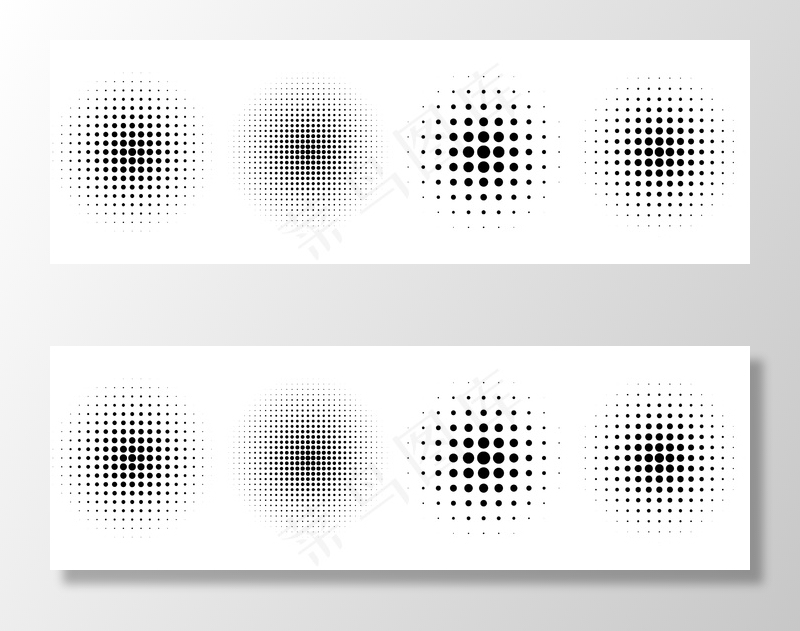 半色调圆形经典背景四件套