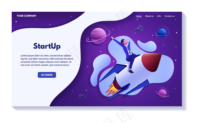 成功的商业网站概念，插图集