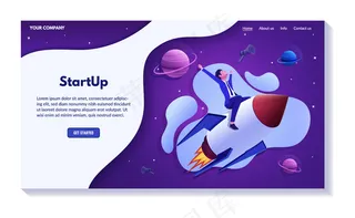 成功的商业网站概念，插图集